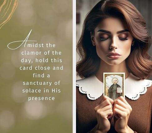 Trendzeen San Ignacio de Loyola Oracion - Saint Ignatius de Loyola Medalla - مجموعة بطاقات صلاة وقلادة سانت إغناتيوس لويولا الإسبانية، صنع في إيطاليا - عنصران in Saudi Arabia
