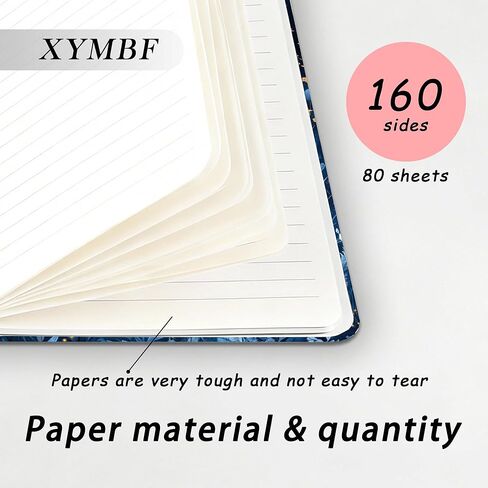 XYMBF Celestial Full Moon Blue Floral Notebook Journal, Starry Night Botanical Notebooks for Work, Cottagecore Blue Wildflower Journal,Hardcover Spiral Notebook 5.5x8.3 Inch in Saudi Arabia