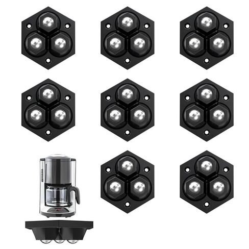 Self Adhesive Caster Wheels 8Pcs - Stainless Steel Ball Bearings | 360 Degree Swivel Wheels for Kitchen Appliances, Small Furniture, Storage Boxes, and Trash Bins futi-01 (Suit-8) in Saudi Arabia