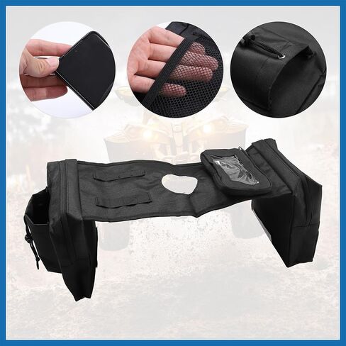 1-Pack Quad ATV 4- Saddlebags Cargo Pouch Storage UTV Motorcycle Gas Tank Saddle Bag for Polaris Sportsman 450 570 850 XP 1000 Black 600D Oxford Item Replacement in Saudi Arabia