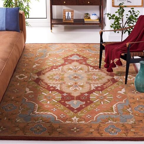 SAFAVIEH Heritage Collection Runner Rug - 2'3" x 8', Rust, Handmade Traditional Oriental Wool, Ideal for High Traffic Areas in Living Room, Bedroom (HG948A) in Saudi Arabia
