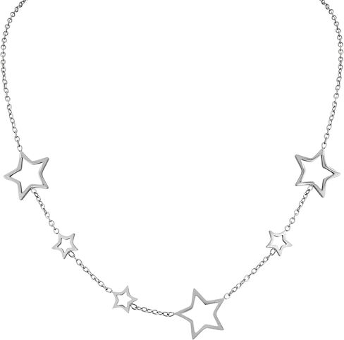 MINACHI Star Necklace, Hollow Star Dainty Chain Choker Necklace, Trendy Minimalist Jewelry Gift for Women in Saudi Arabia
