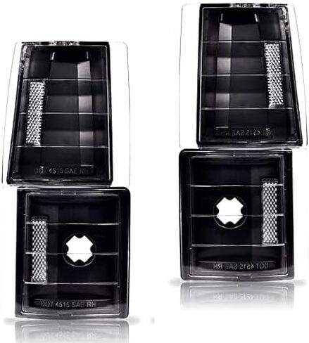 Corner Signal Lights Side Marker Lamps Compatible with GMC 1994-1999 C1500 K1500 Yukon C2500 K2500 Suburban/Fit 1994-2000 C2500 C3500 K2500 K3500 4Pcs, Clear lens Black Housing Clear Reflector in Saudi Arabia