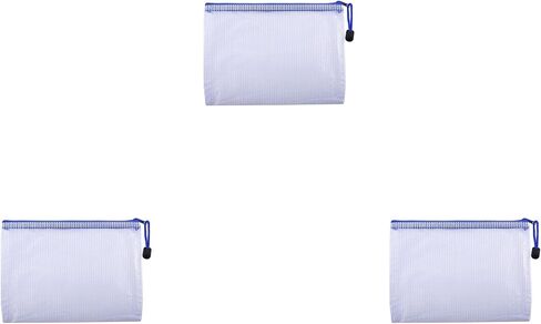 3 Pcs 3.74" x 5.31" B8 Sizes Mesh Zipper Pouch Bags, Mesh Bags with Zipper，Waterproof Clear document pouch for Organization Puzzles Travel, Office, Classroom Organization, B8 White in Saudi Arabia