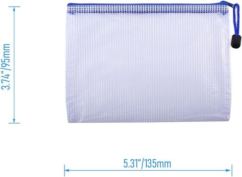 3 Pcs 3.74" x 5.31" B8 Sizes Mesh Zipper Pouch Bags, Mesh Bags with Zipper，Waterproof Clear document pouch for Organization Puzzles Travel, Office, Classroom Organization, B8 White in Saudi Arabia