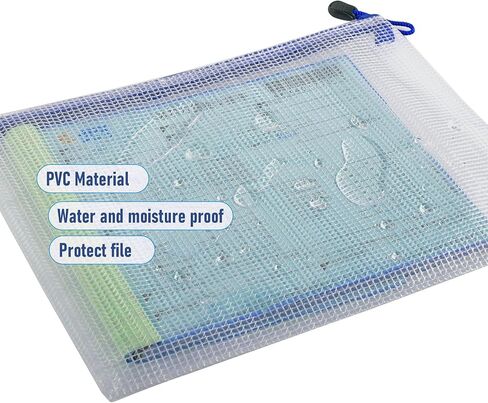 3 Pcs 3.74" x 5.31" B8 Sizes Mesh Zipper Pouch Bags, Mesh Bags with Zipper，Waterproof Clear document pouch for Organization Puzzles Travel, Office, Classroom Organization, B8 White in Saudi Arabia