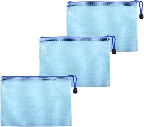 3 Pcs 3.74" x 5.31" B8 Sizes Mesh Zipper Pouch Bags, Mesh Bags with Zipper，Waterproof Clear document pouch for Organization Puzzles Travel, Office, Classroom Organization, B8 White in Saudi Arabia