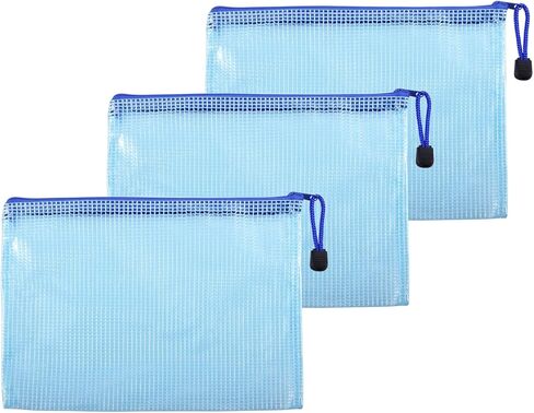 3 Pcs 3.74" x 5.31" B8 Sizes Mesh Zipper Pouch Bags, Mesh Bags with Zipper，Waterproof Clear document pouch for Organization Puzzles Travel, Office, Classroom Organization, B8 White in Saudi Arabia