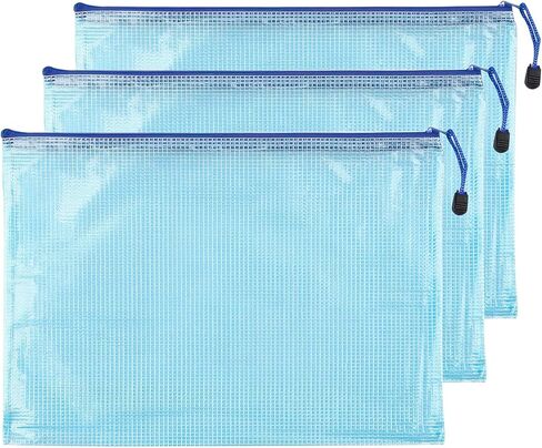 3 Pcs 3.74" x 5.31" B8 Sizes Mesh Zipper Pouch Bags, Mesh Bags with Zipper，Waterproof Clear document pouch for Organization Puzzles Travel, Office, Classroom Organization, B8 White in Saudi Arabia