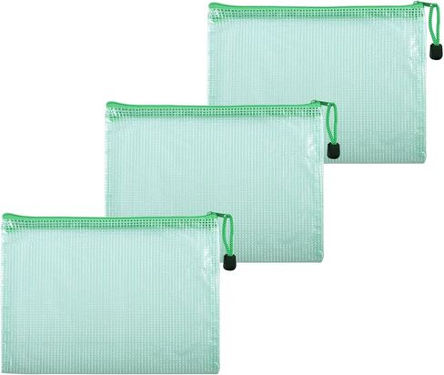 3 Pcs 3.74" x 5.31" B8 Sizes Mesh Zipper Pouch Bags, Mesh Bags with Zipper，Waterproof Clear document pouch for Organization Puzzles Travel, Office, Classroom Organization, B8 White in Saudi Arabia
