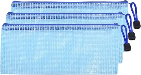3 Pcs 3.74" x 5.31" B8 Sizes Mesh Zipper Pouch Bags, Mesh Bags with Zipper，Waterproof Clear document pouch for Organization Puzzles Travel, Office, Classroom Organization, B8 White in Saudi Arabia