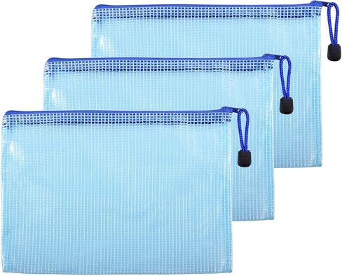 3 Pcs 3.74" x 5.31" B8 Sizes Mesh Zipper Pouch Bags, Mesh Bags with Zipper，Waterproof Clear document pouch for Organization Puzzles Travel, Office, Classroom Organization, B8 White in Saudi Arabia