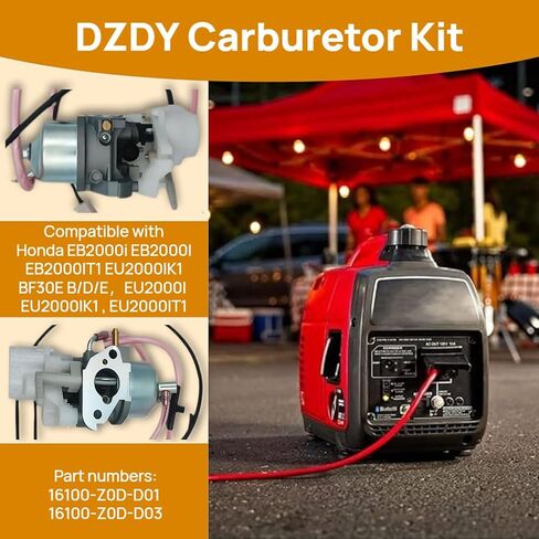 16100-Z0D-D03 مجموعة مضخة الوقود المكربن ​​لهوندا EU2000i EB2000i EU2000iK1 EU2000iT1 مع مرشح الهواء شرارة التوصيل طوقا خط الوقود - 16100Z0DD03 in Kuwait