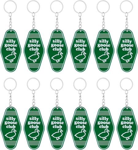 12 Pack silly goose funny keychain for Adults, white elephant gifts for adults Bulk, Vintage Motel Style Acrylic Tags for Backpack Decor Party Favors in Saudi Arabia