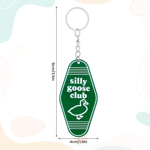 12 Pack silly goose funny keychain for Adults, white elephant gifts for adults Bulk, Vintage Motel Style Acrylic Tags for Backpack Decor Party Favors in Saudi Arabia