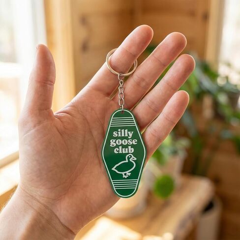 12 Pack silly goose funny keychain for Adults, white elephant gifts for adults Bulk, Vintage Motel Style Acrylic Tags for Backpack Decor Party Favors in Saudi Arabia