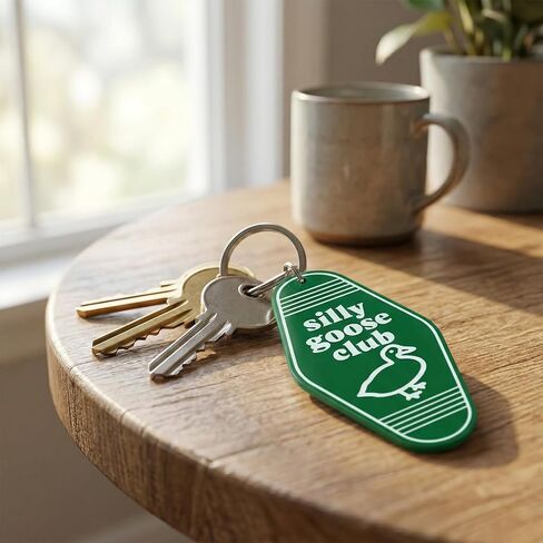 12 Pack silly goose funny keychain for Adults, white elephant gifts for adults Bulk, Vintage Motel Style Acrylic Tags for Backpack Decor Party Favors in Saudi Arabia