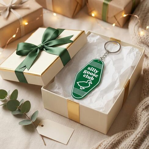 12 Pack silly goose funny keychain for Adults, white elephant gifts for adults Bulk, Vintage Motel Style Acrylic Tags for Backpack Decor Party Favors in Saudi Arabia