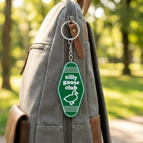 12 Pack silly goose funny keychain for Adults, white elephant gifts for adults Bulk, Vintage Motel Style Acrylic Tags for Backpack Decor Party Favors in Saudi Arabia