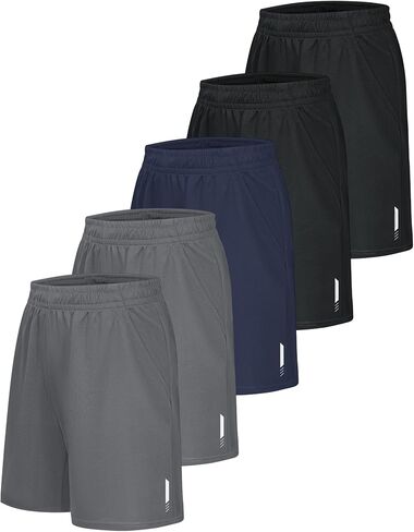 Little Beauty 5 Pack Mens Shorts with Pockets Fast Dry Basketball Athletic Shorts for Men Running Gym Casual Activewear in Saudi Arabia