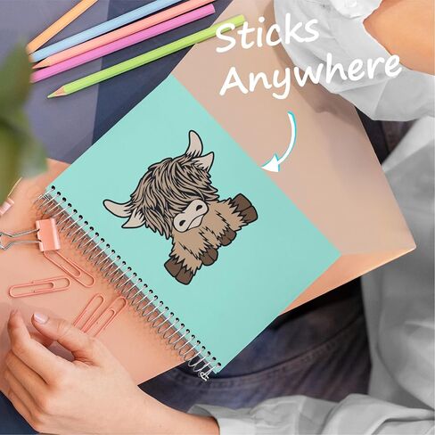 Highland Cow Stickers (2 Pack) - Strong Adhesive Waterproof Highland Cow Car Decal Also Used for Truck, Laptop, RV, Water Bottle, Notebook - No Fade in Saudi Arabia