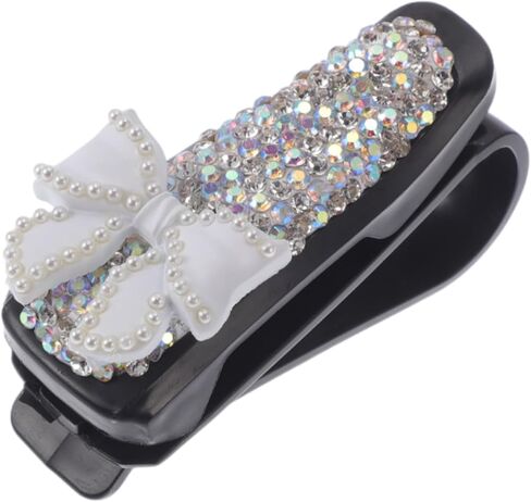 Car Sunglasses Clip Universal Sun Visor Eyeglasses Holder Clip ABS,Diamond 6.5x3cm 1 Pc in Saudi Arabia