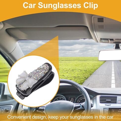 Car Sunglasses Clip Universal Sun Visor Eyeglasses Holder Clip ABS,Diamond 6.5x3cm 1 Pc in Saudi Arabia