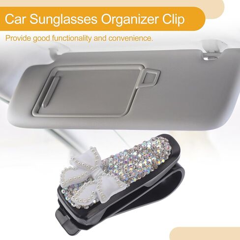 Car Sunglasses Clip Universal Sun Visor Eyeglasses Holder Clip ABS,Diamond 6.5x3cm 1 Pc in Saudi Arabia