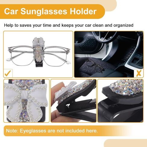 Car Sunglasses Clip Universal Sun Visor Eyeglasses Holder Clip ABS,Diamond 6.5x3cm 1 Pc in Saudi Arabia