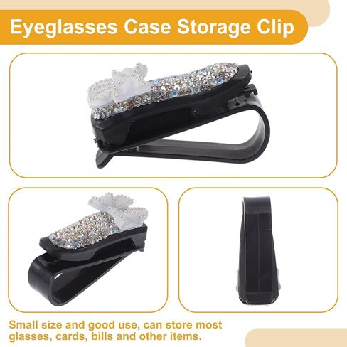 Car Sunglasses Clip Universal Sun Visor Eyeglasses Holder Clip ABS,Diamond 6.5x3cm 1 Pc in Saudi Arabia