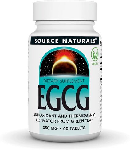 Source Naturals EGCG, Antioxidant and Thermogenic Activator from Green Tea, 350mg - 60 Tablets in Kuwait