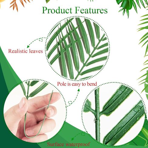 Palms Leaves for Palm Sunday, 60PCS Artificial Palm Branches Green Foliage Decorations for Home Party in Kuwait