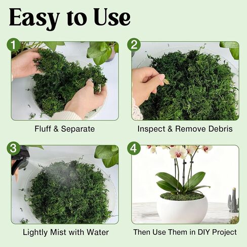 Halatool Fake Green Moss for Plants Indoor Pot Filler, 10OZ Dried Artificial Faux Moss for Crafts, Fairy Garden Terrarium Arts Micro-Landscape DIY Project Table Centerpieces Wedding Christmas Decor in Kuwait