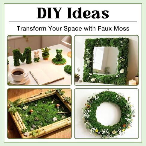 Halatool Fake Green Moss for Plants Indoor Pot Filler, 10OZ Dried Artificial Faux Moss for Crafts, Fairy Garden Terrarium Arts Micro-Landscape DIY Project Table Centerpieces Wedding Christmas Decor in Kuwait