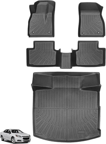 سجادات أرضية لسيارة Chevy Malibu 2013 2014 2015، وأيضًا لسيارة 2016 شيفروليه ماليبو المحدودة، سجادات الصف الأول والثاني وبطانة البضائع، مقاومة للماء ومضادة للانزلاق، سجادات أرضية TPE للجيل الثامن Malibu LS LT LTZ Eco in Kuwait