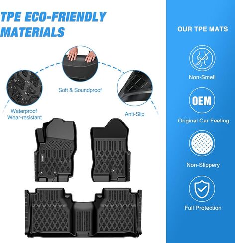 Nilight TPE Floor Mats for Nissan Frontier King Cab 2009 2010 2011 2012 2013 2014 2015 2016 2017 2018 2019 2020 2021 All Weather Custom Fit Heavy Duty Floor Liners in Saudi Arabia