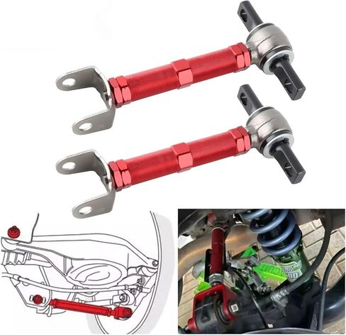 1Pair Adjustable Rear Control Camber Arms 01-05 Fit For Civic 02-06 Fit For Acura RSX Suspension Control Arms and Accessories auto parts in Kuwait