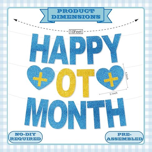 لافتة شهر OT السعيدة - لا توجد ديكورات لشهر العلاج المهني بنفسك، لوازم حفلات تقدير OT لهدايا شهر OT in Kuwait