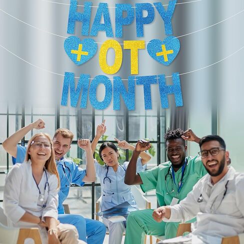 لافتة شهر OT السعيدة - لا توجد ديكورات لشهر العلاج المهني بنفسك، لوازم حفلات تقدير OT لهدايا شهر OT in Kuwait