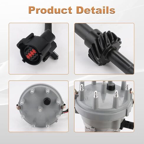 موزع الإشعال JDMON مع غطاء واستبدال الدوار لـ 30-2890 84-2890 F2TE12127AA F2TE12127BA DST2890 متوافق مع Ford Bronco F-150V E-150 Econoline V8 5.0L 1992-1996 in Saudi Arabia