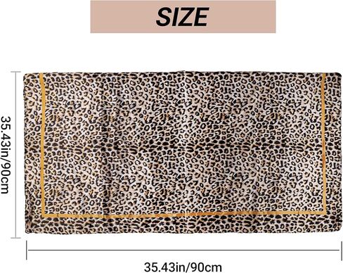 35" Large Square Satin Head Scarf - Fashion Leopard Print Satin Scarves Silk Feel Head Wrap for Women in Saudi Arabia