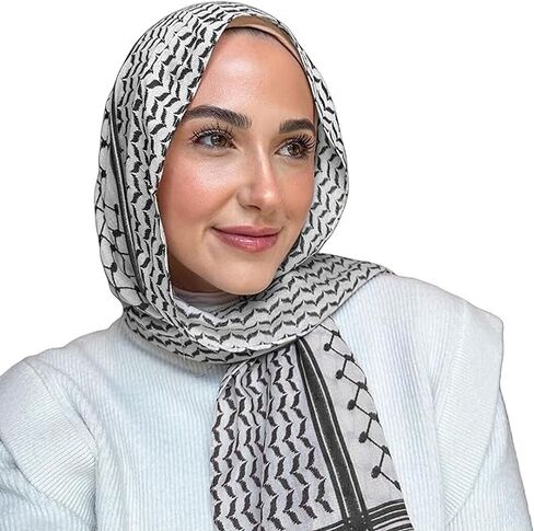 Women Printed Keffiyeh Arab Muslim Hijab Islamic Long Scarf Palestine Dubai Turkey Shawl Head Wrap in Saudi Arabia