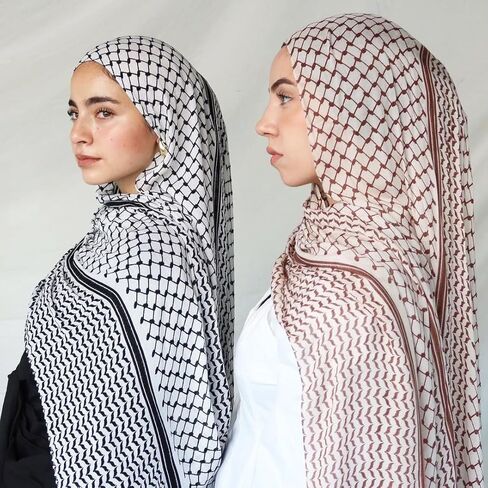 Women Printed Keffiyeh Arab Muslim Hijab Islamic Long Scarf Palestine Dubai Turkey Shawl Head Wrap in Saudi Arabia