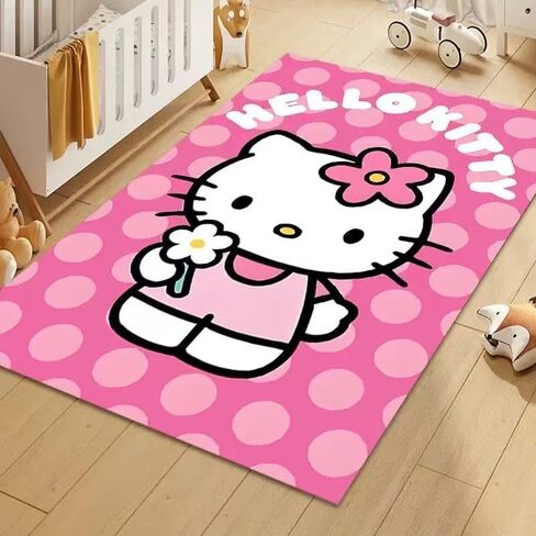 أنيمي Kawaii كيتي البساط أنيمي السجاد لطيف السجاد لغرفة النوم الجمالية لينة السجاد الزخرفية البساط للداخلية في الهواء الطلق 62 * 39in in Saudi Arabia