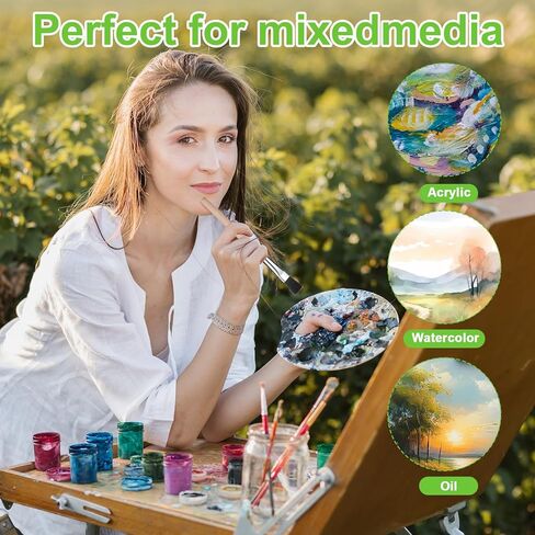 TIESOME 10Pcs 3/5 Inch Flat Paint Brushes, Small Wood Handle Paint Brush Acrylic Painting Craft Accessories for Detail Watercolor, Oil, Acrylic, Wood Painting in Saudi Arabia