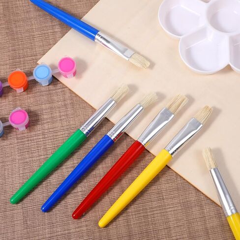 64 Pcs Paint Brushes, Colorful Round and Flat Paint Brushes, Round/Flat Large Painting Brush, Washable, Easy Clean and Hold, for Beginners, Enthusiasts, Acrylic Oil Watercolor Gouache in Saudi Arabia