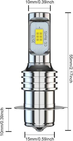 لمبة إضاءة لـ Flosser P15s-25-1 1151 Scooter ATV UTV Polaris P15s 0453570 المصابيح الأمامية عالية منخفضة الشعاع 12V 35W، مصابيح Powersports للطرق الوعرة، قطعتان in Kuwait