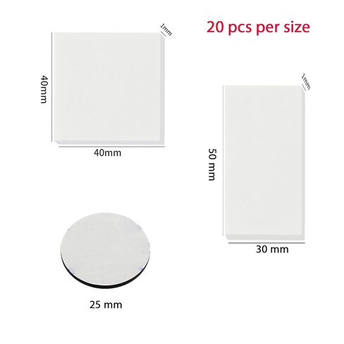 Double Sided Foam Tape Strong Pad Mounting,Black Self-Adhesive Tape Include Square Round and Rectangular(60Pcs) in Saudi Arabia