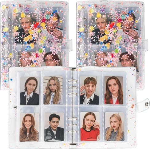 Coloch 2 Pack Kpop A5 Photocard Binder مع 400 جيب، ألبوم حامل بطاقات الصور الشفاف ذو 6 حلقات مع 50 حافظة بطاقات مزدوجة الجوانب من PVC لبطاقات الصور الفوتوغرافية، هدية in Saudi Arabia