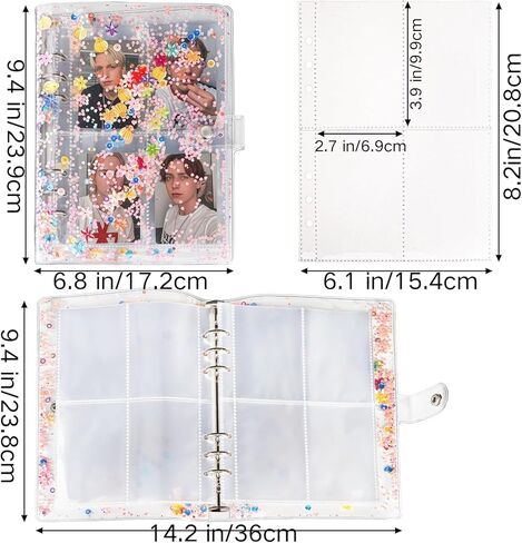 Coloch 2 Pack Kpop A5 Photocard Binder مع 400 جيب، ألبوم حامل بطاقات الصور الشفاف ذو 6 حلقات مع 50 حافظة بطاقات مزدوجة الجوانب من PVC لبطاقات الصور الفوتوغرافية، هدية in Saudi Arabia
